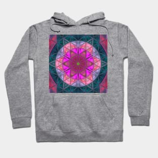 Glass Tile Kaleidoscope Pink and Blue Hoodie